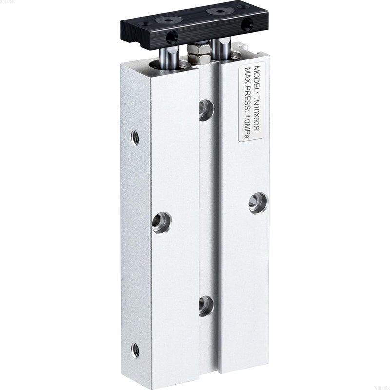VIILOCK Pneumatic Air Cylinder 10mm Bore 50mm Stroke, Small Air Cylinder Double Rod Double Action TN10x50 - Image 1